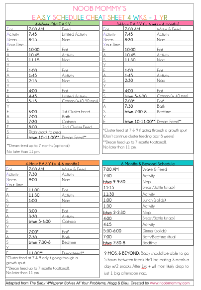 Newborn Schedule Chart